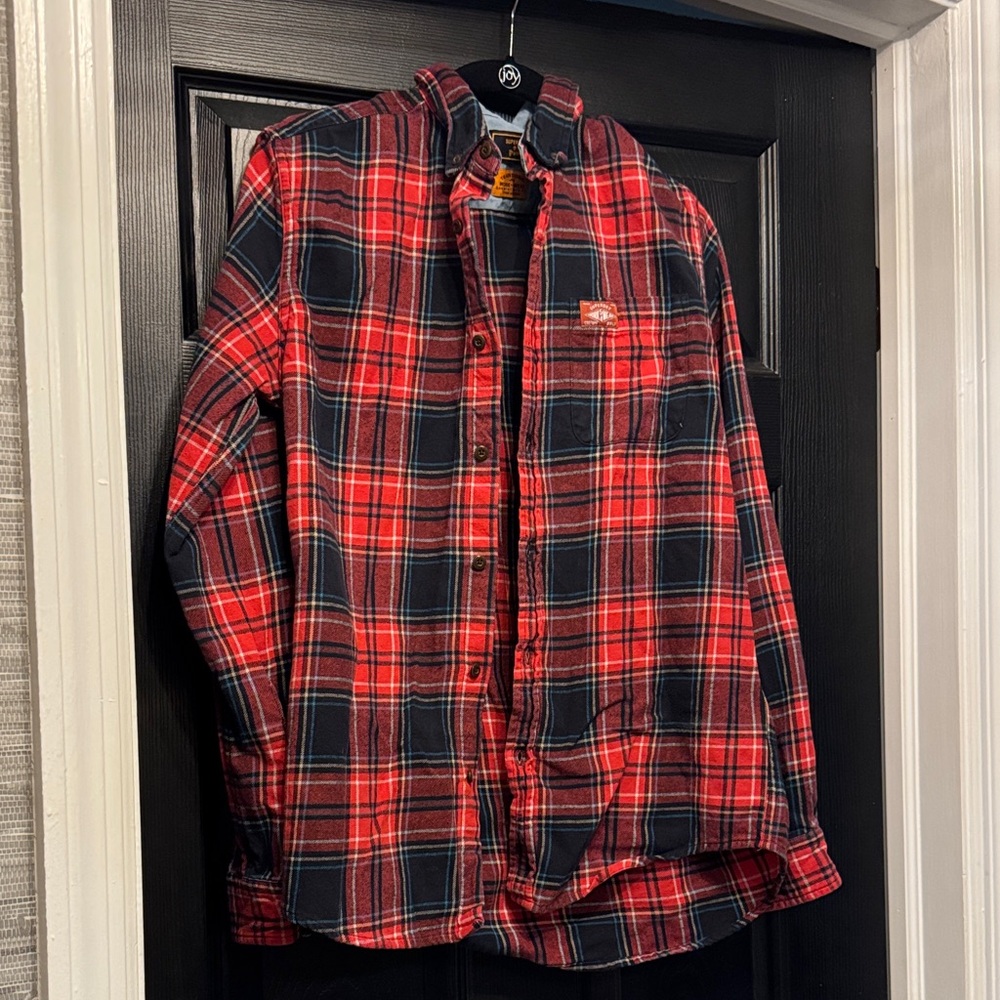 Superdry Red and Black Checkered Button Down Shirt